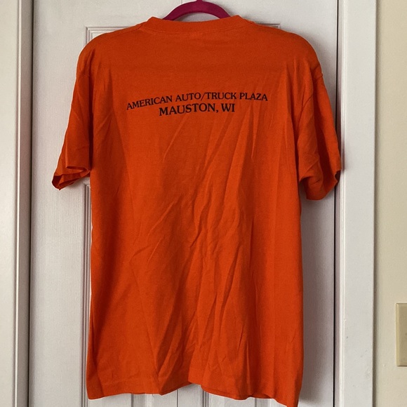 🧡🦌Vintage Graphic T 1970’s/1980’s Screen Stars XL - Man vs Nature Cartoon 🦌🧡 - Picture 4 of 5